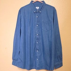 Ascolour Men Denim Button Up Shirt Size XL